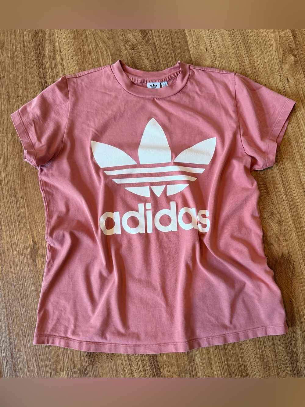 adidas Men’s Pink Tee with White Trefoil Logo